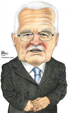 Posílený Václav Klaus - pro Francouze 'strašák'.